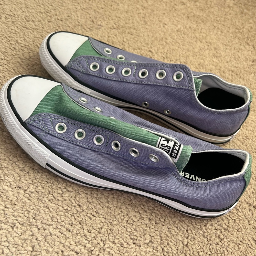Converse Two-Tone Green and Purple Sneakers - Picture 2 of 10